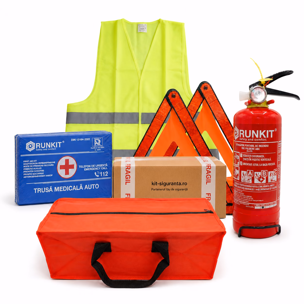 Kit siguranta auto obligatoriu, certificat RAR si avizat IGSU, RUNKIT
