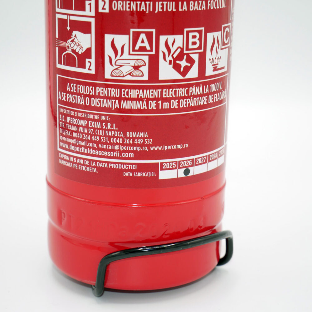 Stingator auto P1 cu manometru, avizat IGSU, certificat RAR, 1kg RUNKIT