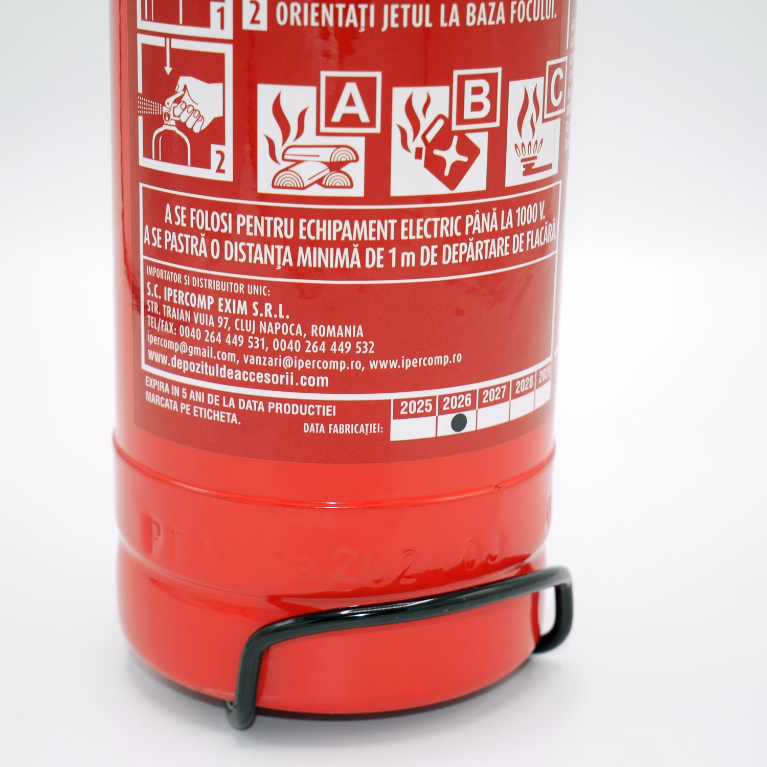 Stingator auto P1 cu manometru, avizat IGSU, certificat RAR, 1kg RUNKIT