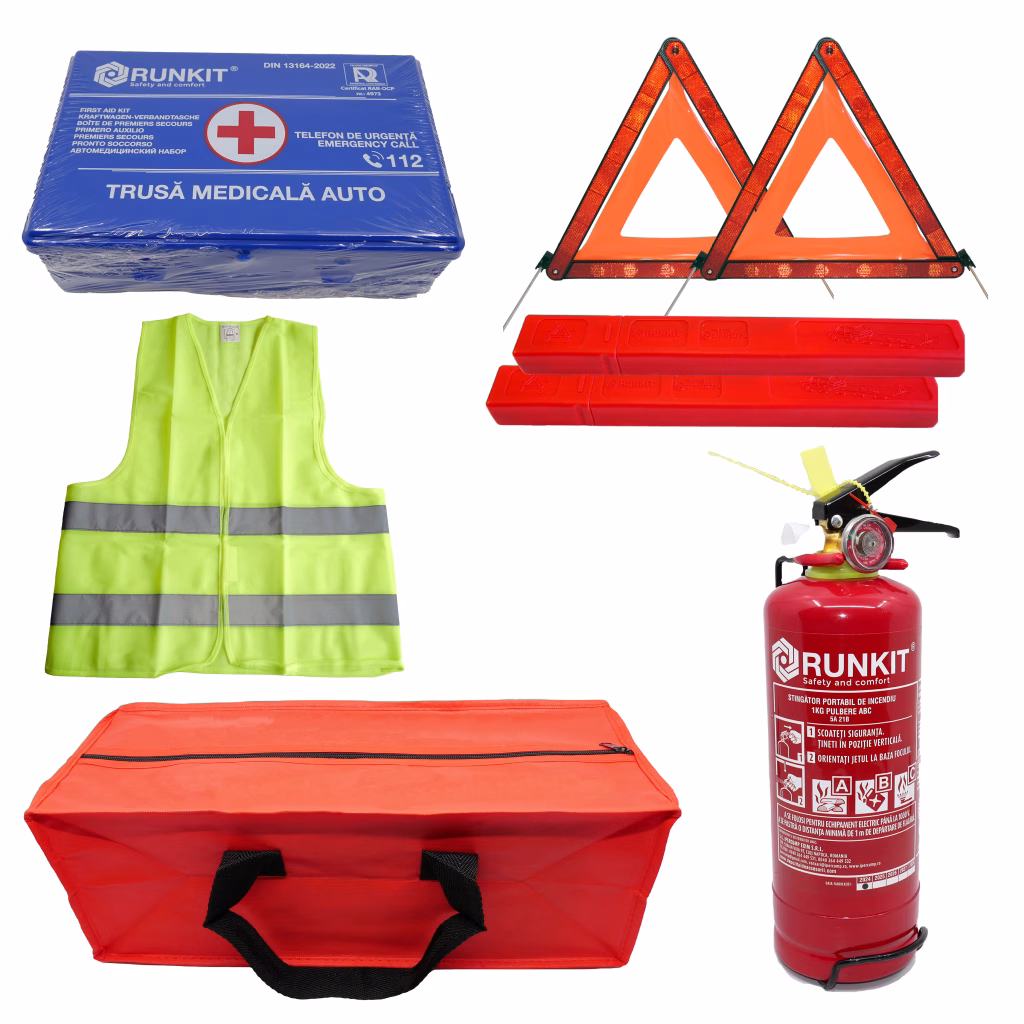 Kit siguranta auto obligatoriu, certificat RAR si avizat IGSU, RUNKIT