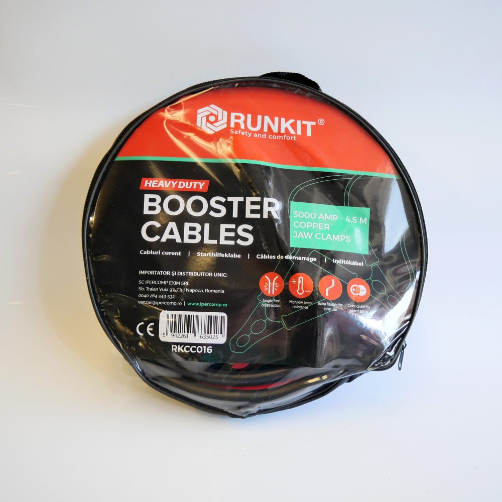 Cabluri transfer curent auto profesionale, 3000A, 4.5 m, husa fermoar, RUNKIT - imagine 4