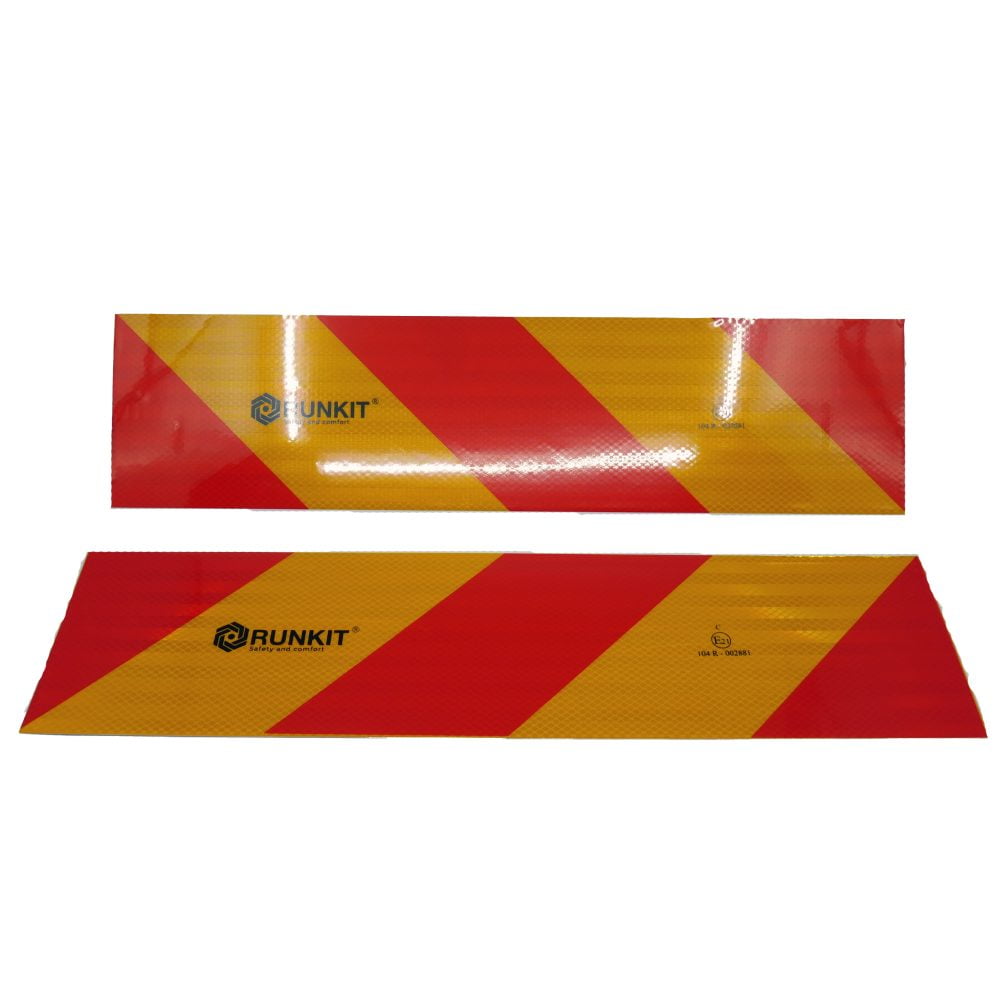 Placa reflectorizanta vehicul scurt (set 2 buc) 56,5 cm x 14 cm omologata RUNKIT