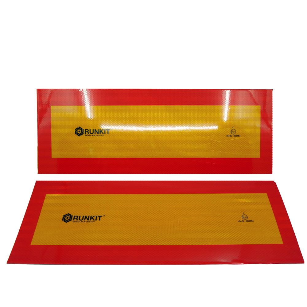 Placa reflectorizanta vehicul lung (set 2 buc) 56,5 cm x 20,5 cm omologata RUNKIT