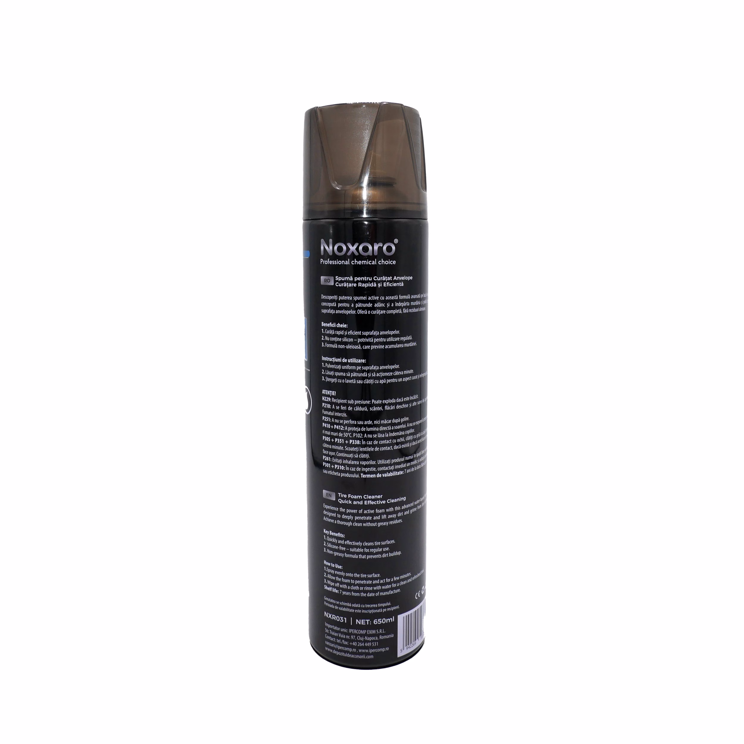 Spray curatat anvelope cu spuma pe baza de apa, 650ml, NOXARO