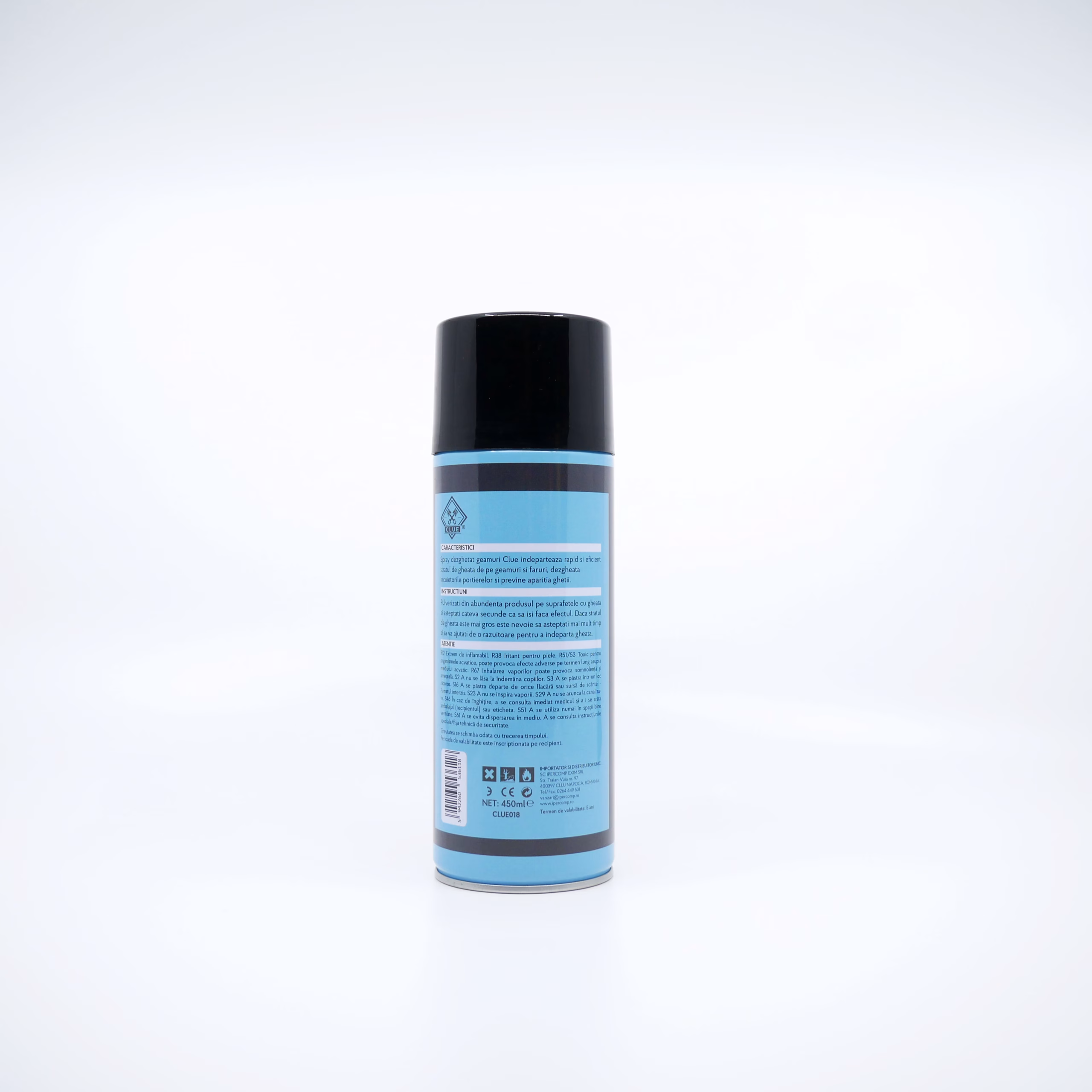 Spray dezghețat parbriz și geamuri, 450 ml, CLUE